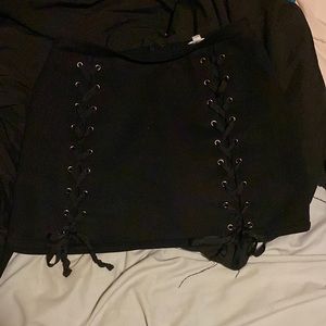 Black mini skirt